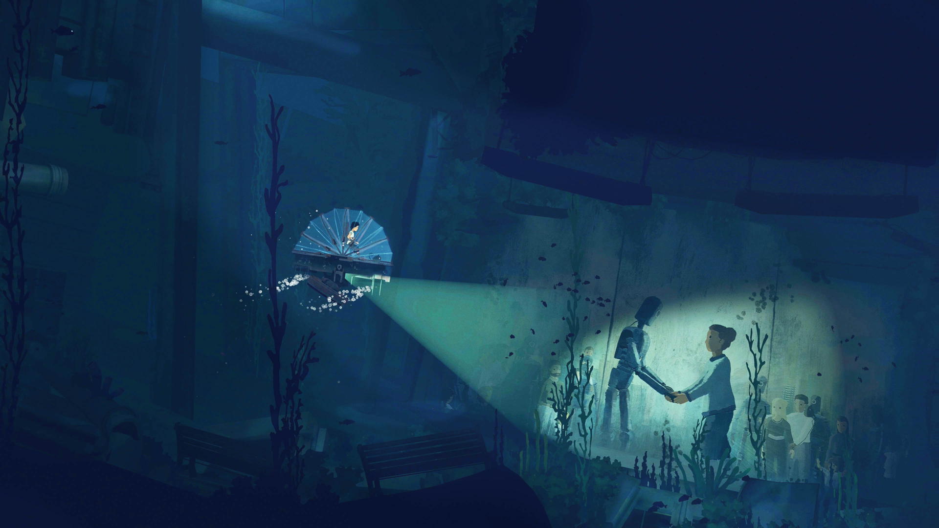 Planet of Lana II — una tensa secuencia submarina a bordo de un batiscafo, uno de los nuevos escenarios de la secuela (PS5)