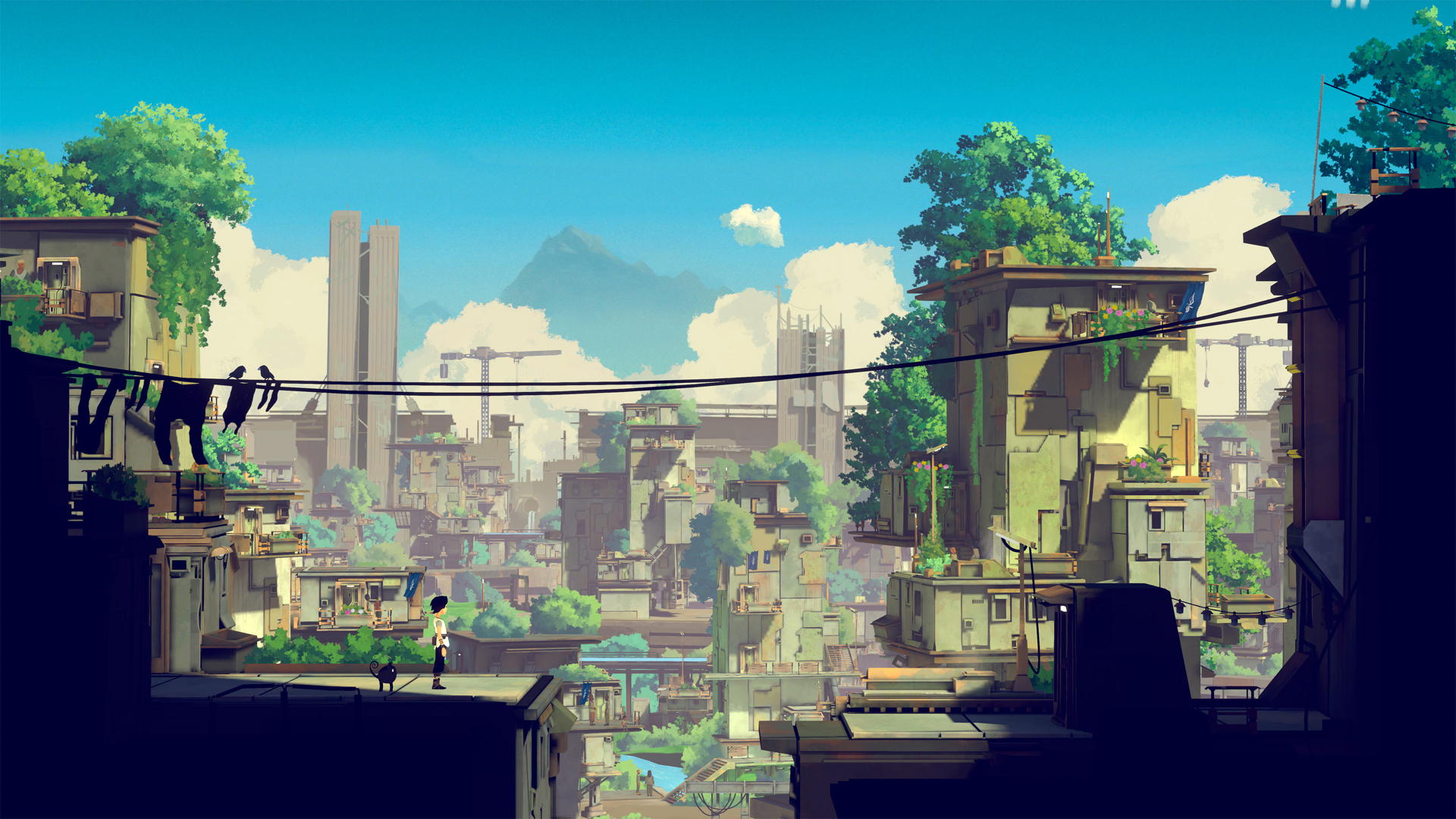 Planet of Lana II — Lana y Mui atraviesan los restos de una ciudad engullida por la vegetación del planeta (PS5)